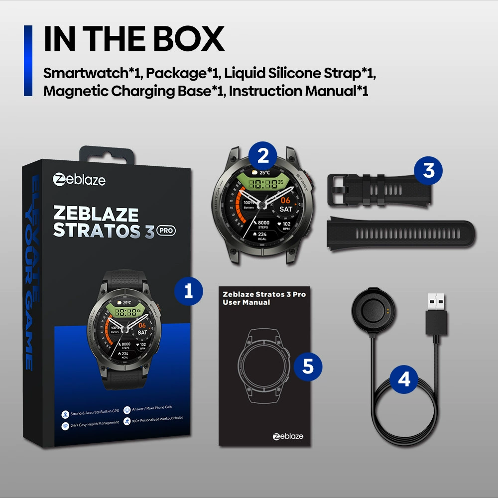 Zeblaze Stratos3Pro умные часы GPS движение трек дисплей Bluetooth вызов мониторинг здоровья
