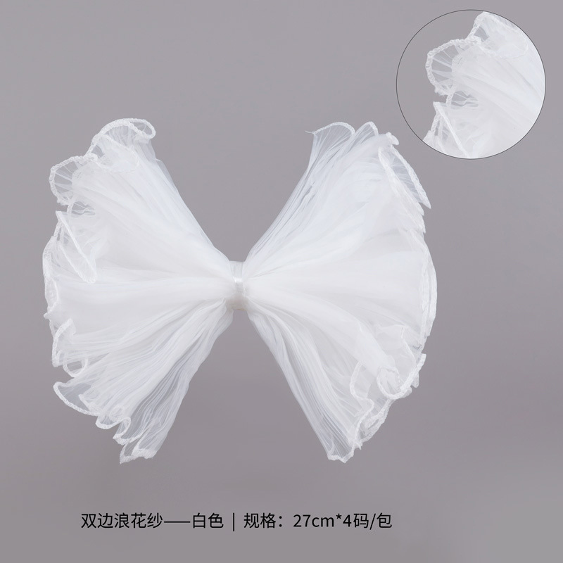 Hilo de onda bilateral plisado hilo de onda perla simple estilo Chanel ramo forro de flores papel de embalaje de flores de malla