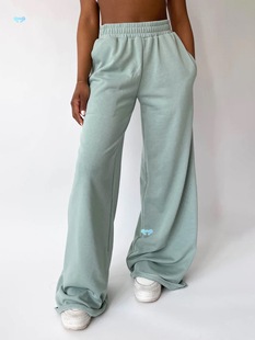 Women Wide Leg Pants Solid Color Elastic High Waist Loose