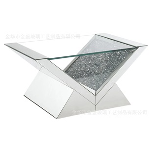 Mirror furniture clear silver mirror rectangular diamond decorative coffee table