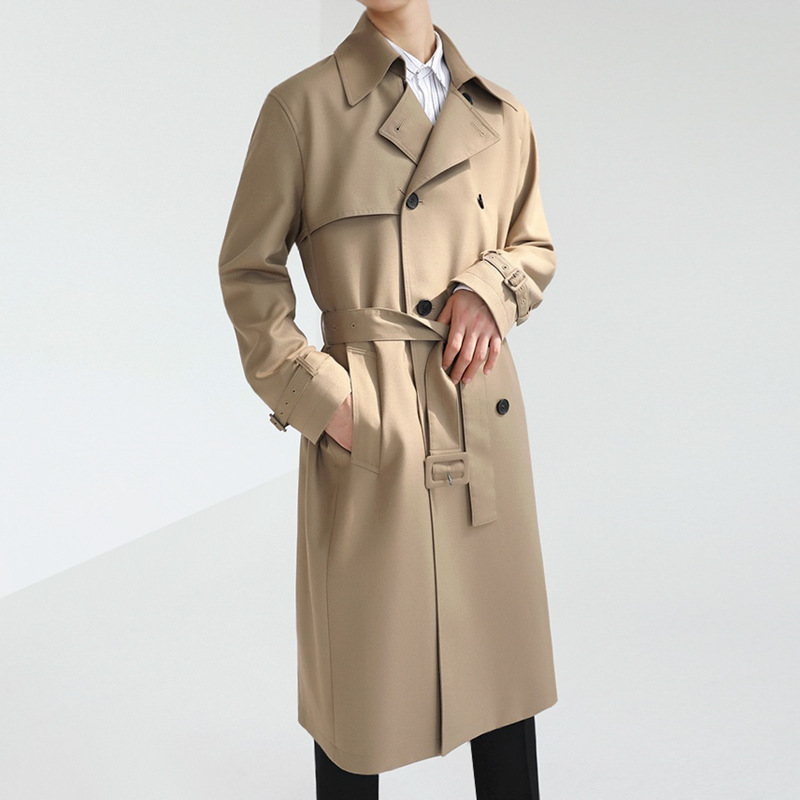 [Big Sale] Designed Windbreaker Men's Mid-Length Outwear Spring and Autum Korean Style Trendyy Handsome Casual Versatile British Style