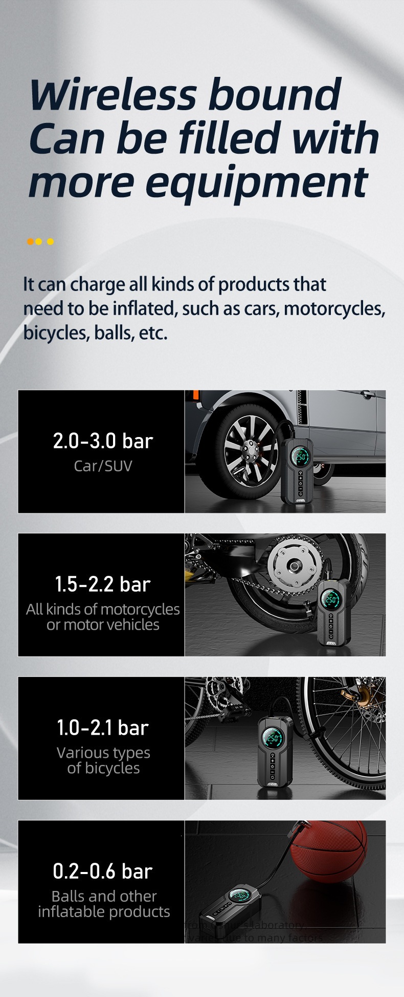 【YX1819】Cross-border wireless portable car air pump for car and electric vehicle tires 12v inflator