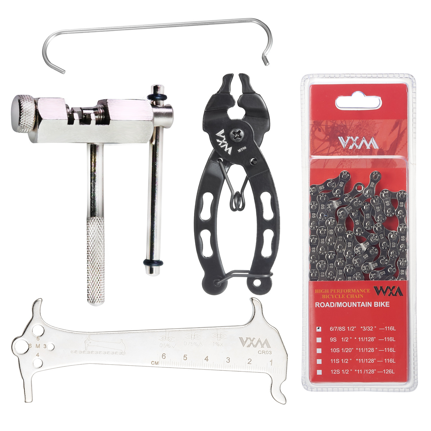 VXM cadena de bicicleta desmontaje hebilla mágica alicates Cadena de bicicleta de montaña Regla de medición cortador de cadena herramienta de desmontaje