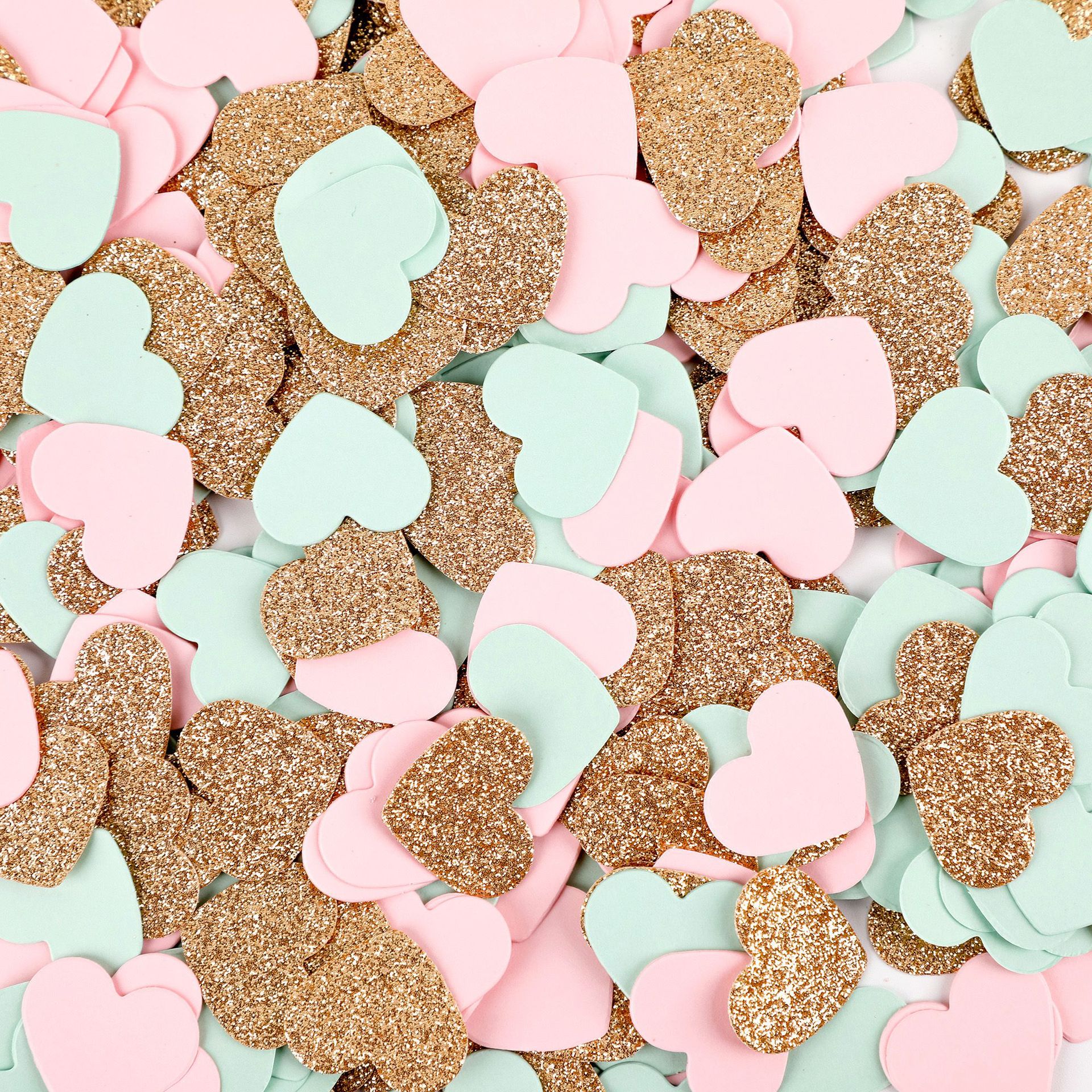 핑크 민트 그린 로즈 골드 하트 스프레이 조각