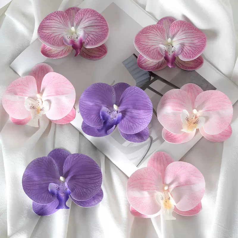 蝴蝶兰花头仿真花墙配件花材diy手工婚庆装饰花片瓣发夹头饰材料