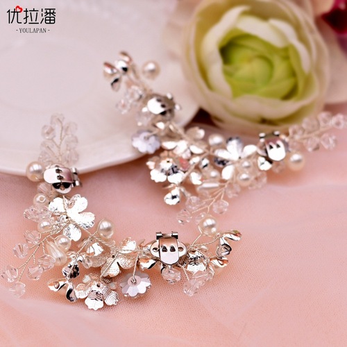 Ulapan foreign trade metal alloy shoe buckle shoe accessories freely removable pearl shoe flower bridal shoe clip HX22