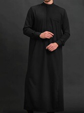 N 37022 Men's Stand Collar Embroidered Robe ������峤��