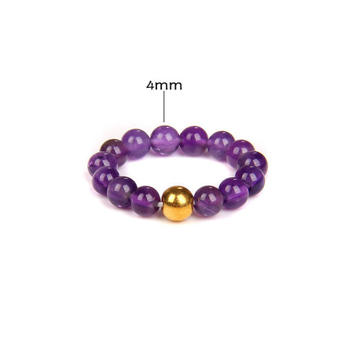 Amazon cross-border new 4m natural stone bead elastic ring for women, fashionable and versatile handmade beaded ring bracelet