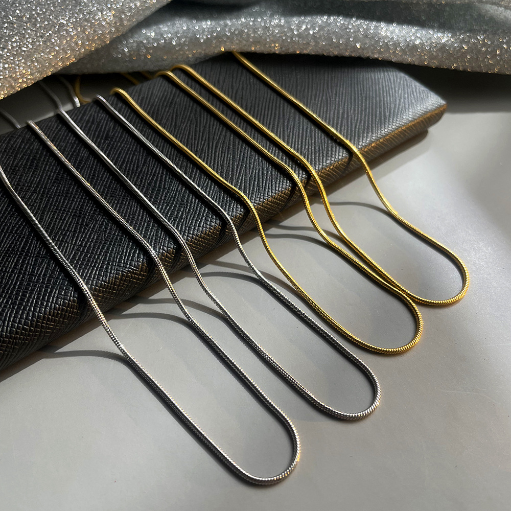 Titanium steel necklace round snake chain snake bone chain simple men's and women's clavicle chain new necklace accessories manufacturers wholesale