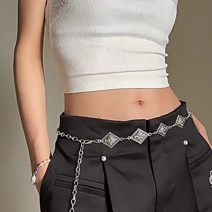 欧美新款金属腰链女可调节链条波西米亚腰链配饰连衣裙牛仔裤腰带
