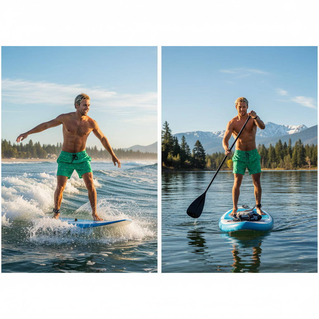 Flamingo Print Herren Badeshorts Mit Elastischem Bund_voghion.com