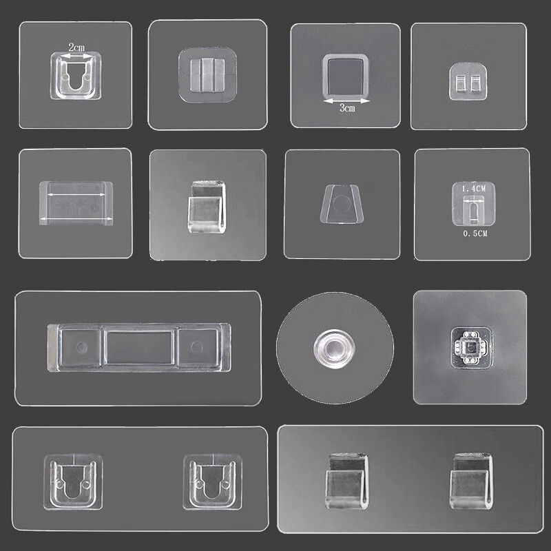 Manufacturer's Various Shelves, Spare Adhesive Patches, Transparent Wall Punch-free Wall-mounted Adhesive Hooks, Traceless Grab Buckles