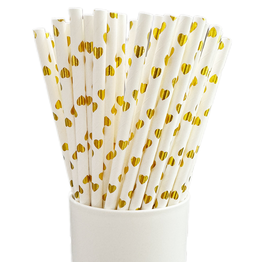 Un gran número de en stock paja de papel desechable al por mayor paja de papel degradable bronceado paja a rayas transfronteriza Amazon