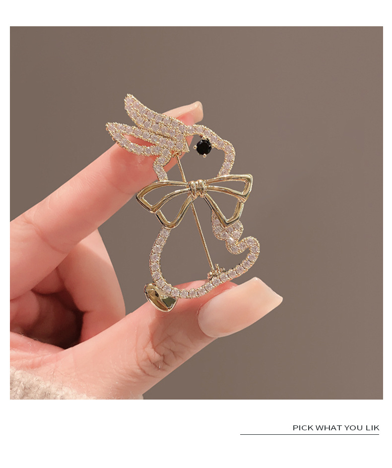 Women'S Gender Inlay Design Simple Style Pin Animal Alloy Inlay Rhinestones Women'S Brooches