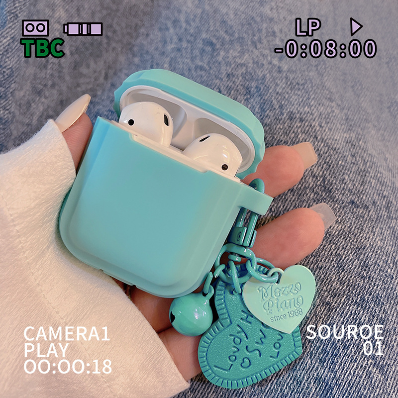 ins風愛心掛墜airpods保護套1/2蘋果軟硅膠耳機套airpodsPro適用3
