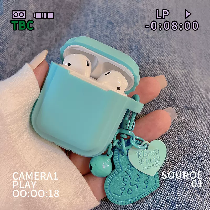ins风爱心挂坠airpods保护套1/2苹果4硅胶耳机套airpods Pro适用3