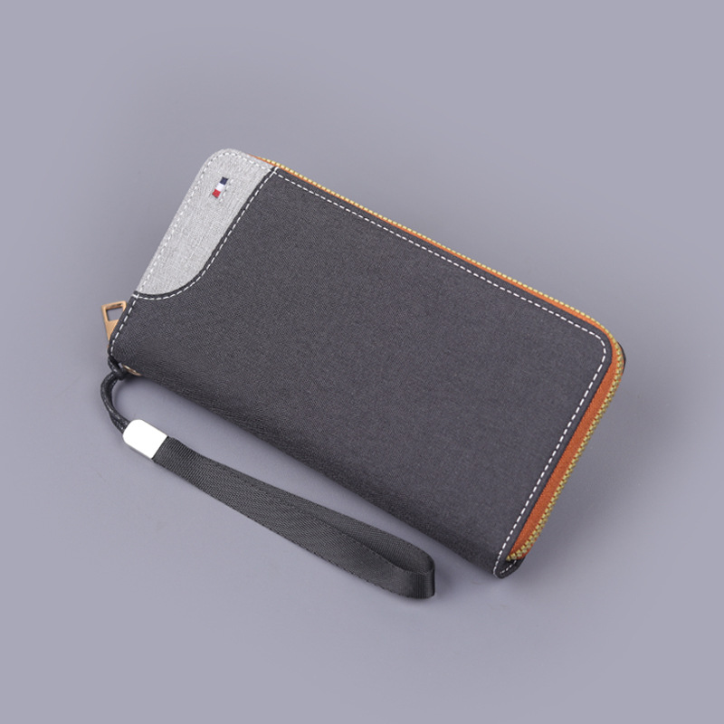 Bolso de lona de hombre bolso de teléfono móvil de hombre gran capacidad larga billetera con cremallera de hombre bolso de mano de hombre pulsera de hombre