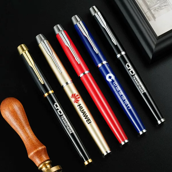 High-end business office sign pen custom metal ball pen black gel pen advertising pen lettering LOGO gift