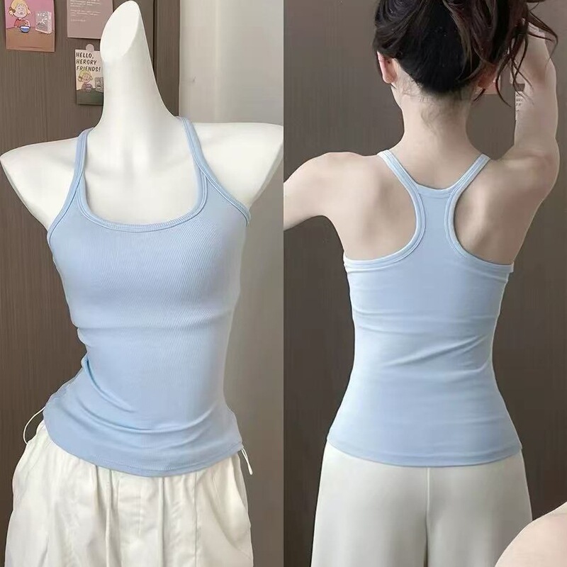 American-Style Spicy Girl Tank Top for Women, Summer Slim-Fit Outerwear, New Sleeveless Racerback Inner Camisole Top American-Style Spicy Girl Tank Top for Women, Summer Slim-Fit Outerwear, New Sleeveless Racerback Inner Camisole Top
