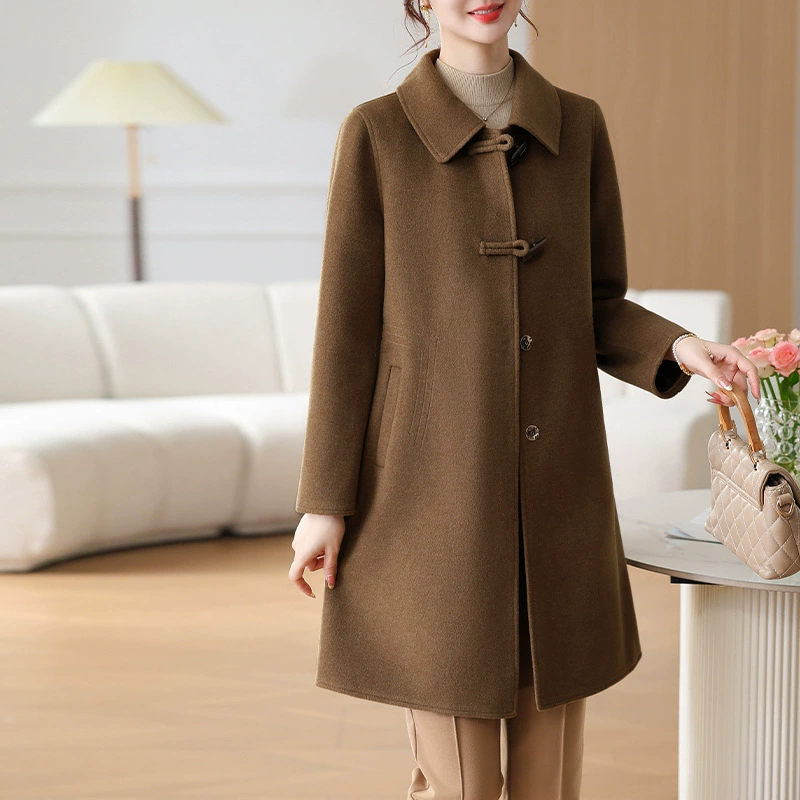 2024 новый стиль мама пальто мама шерстяное пальто длинная средняя и пожилая женщина шерстяная ветровка