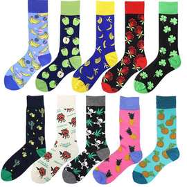 跨境欧美棉袜卡通趣味男女潮袜外贸袜子中筒袜