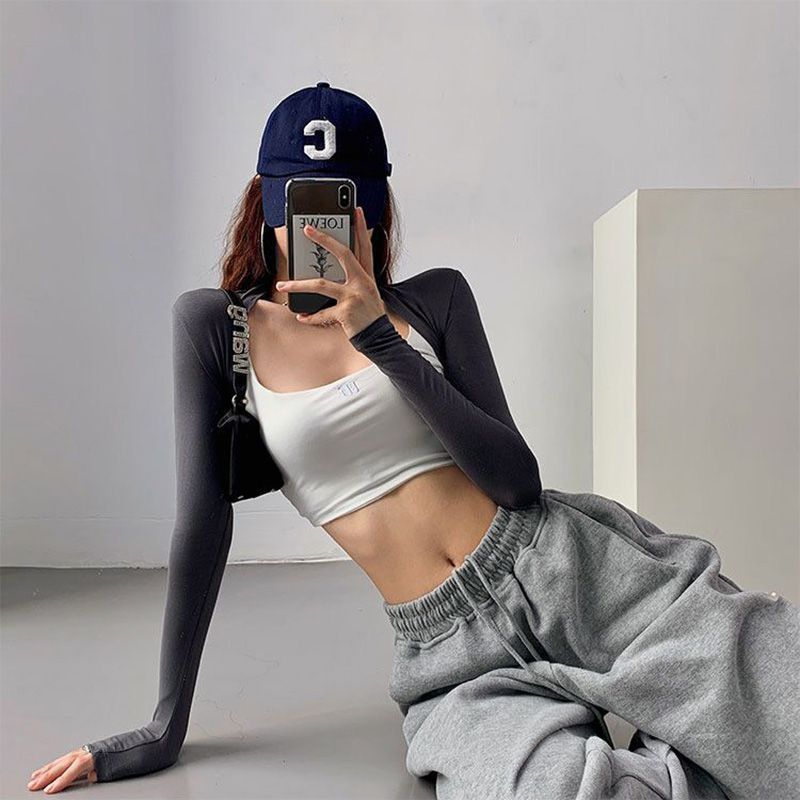 2025 Shapl Outer Wear 여성용 선 스크린 카디건 짧은 여름 새 스타일 작은 웨이슬 태국 긴 소매 서스펜더 스커트 블라우스