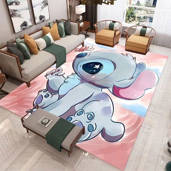 Puntada de dibujos animados sala de estar alfombra hogar sofá mesa de café piso alfombra gran área linda chica corazón Bahía ventana estera en stock