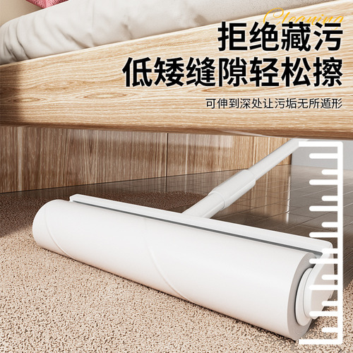 Adjustable telescopic long rod lint remover removable roller pet clothing lint remover brush dust paper