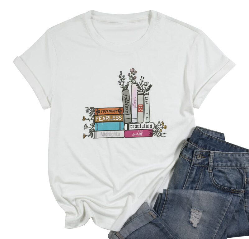 Women's printed book T-shirt