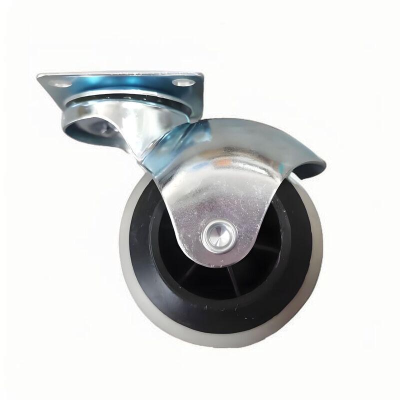 Factory Direct Sales Earth Wheel Flat Industrial Wheel Speaker Two-Color Tpr Brakeless Wheel Universal Swivel Chair Furniture Caster