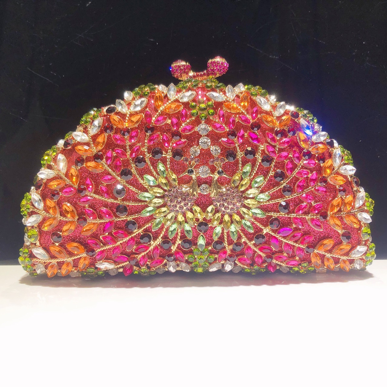 Peacock Open-Screen Diamond Banquet Bags Cross-Border Diamond Handbags Bags para mujeres Peacock Clutch Bags