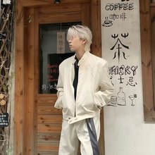 黑色夹克外套2025新款潮流男款春秋季美式百搭高街荆棘立领棒球服