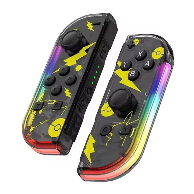 Switch Joycon Gamepad izquierdo y derecho deslumbrante efecto de luz RGB despierta 5.2 sensación de vibración Bluetooth