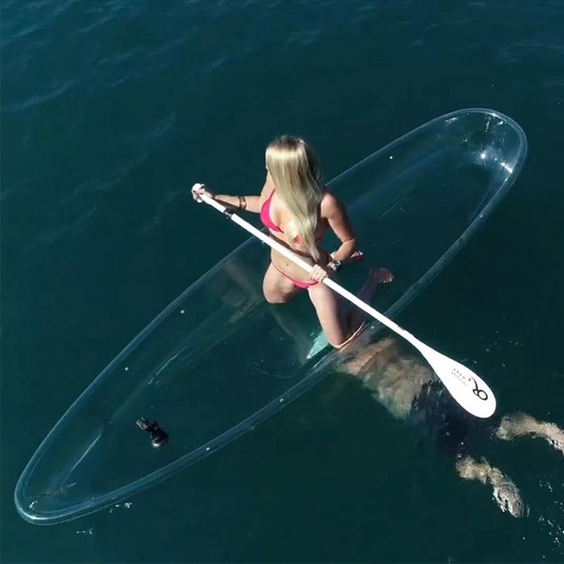 PC Internet Celebrant Transparent Boat TikTok Wedding Photography Landscape Hand Rowing Single Crystal Glass Boat Canoe