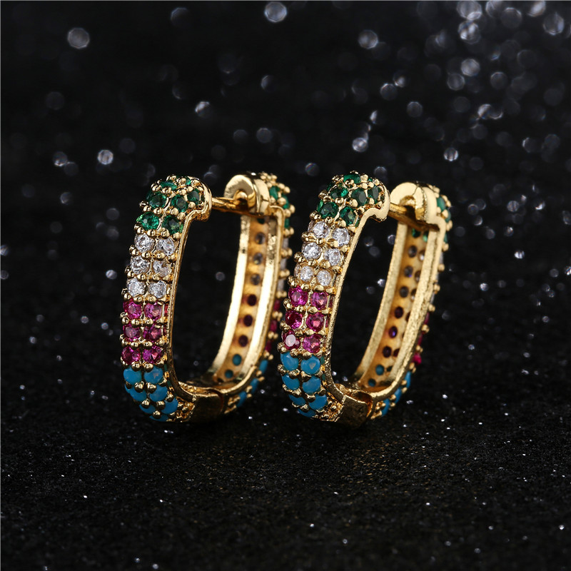 Creative Fashion Copper Micro-inlaid Zircon Earrings display picture 8