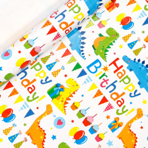 Papel de embalaje de regalo Papel de embalaje de regalo de dibujos animados de viento de hoja grande Papel de cobre doble Regalo de cumpleaños Caja de regalo de juguete Empaquetado