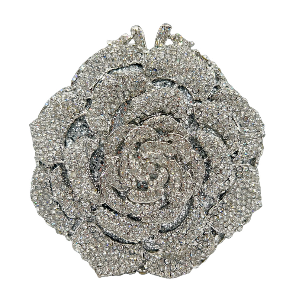 BL011 bolsas rosadas de diamante hueco metal con diamantes bolsas de banquete bolsas de mano de mujer con taladro