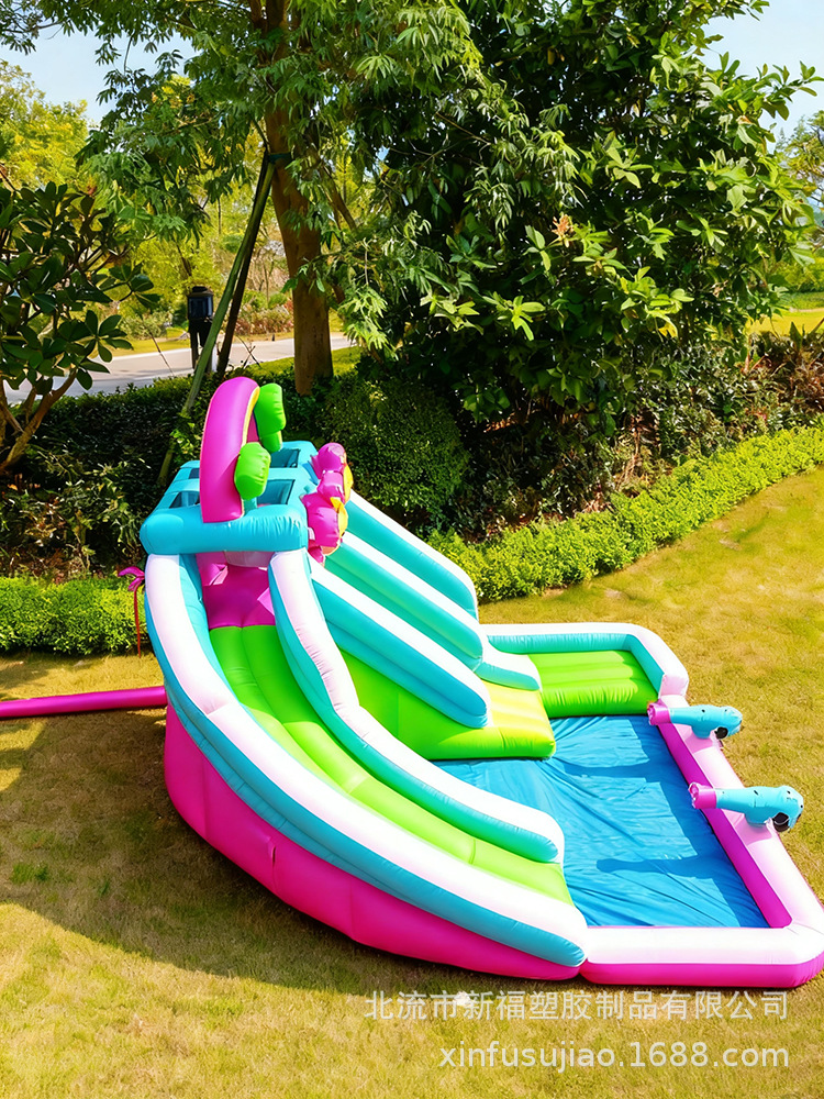 Castillo inflable para niños hogar interior y exterior trampolín al aire libre pequeño trampolín Flamingo doble diapositiva Castillo