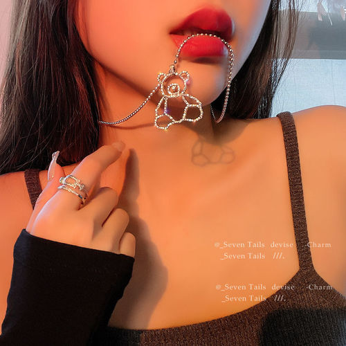 Sweet and Cool Bear! Necklace for Women, Fashionable and Versatile, 2025 Trendy, Ins Hip-Hop Cool Style, Couple's Necklace for Men