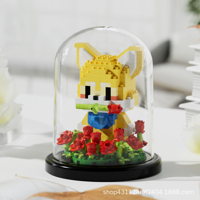 Compatible con Lego inmortal ramo de flores, juguetes de ensamblaje de plantas, adornos de claveles de girasol, regalos de año nuevo para niñas al por mayor