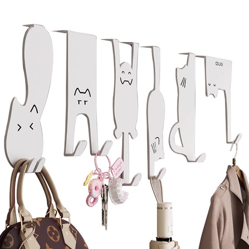 Hook storage rack behind the door without punching holes in the kitchen cabinet door wall hanging hanger to store clothes, hats and keys