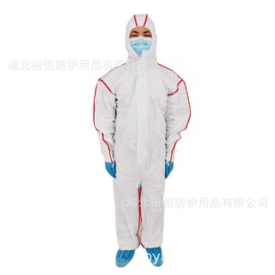 Spot disposable edge white breathable membrane protective clothing dustproof Waterproof factory straight hair