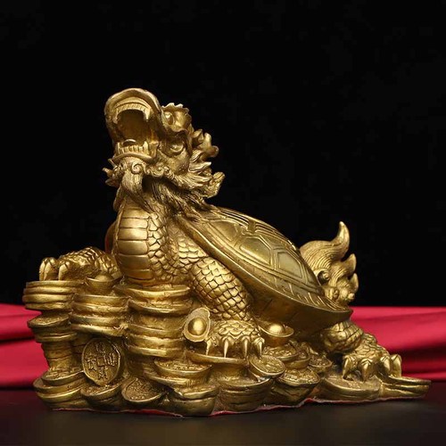 Brass Dragon Turtle Ornaments Brass Living Room Office Bagua Dragon Head Turtle Copper Divine Beast Auspicious Ornaments Copper Crafts