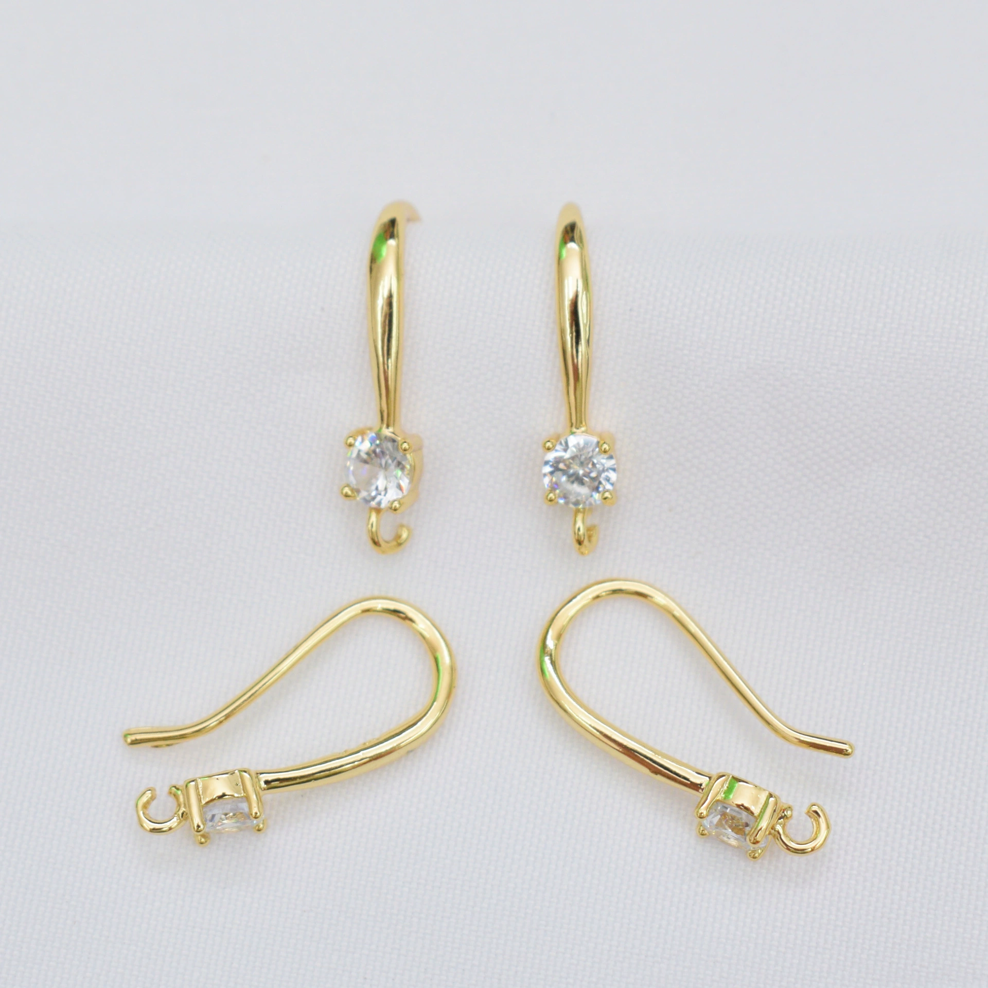 Медные серьги, ручной работы, позолота 14k, микрошаровая вставка