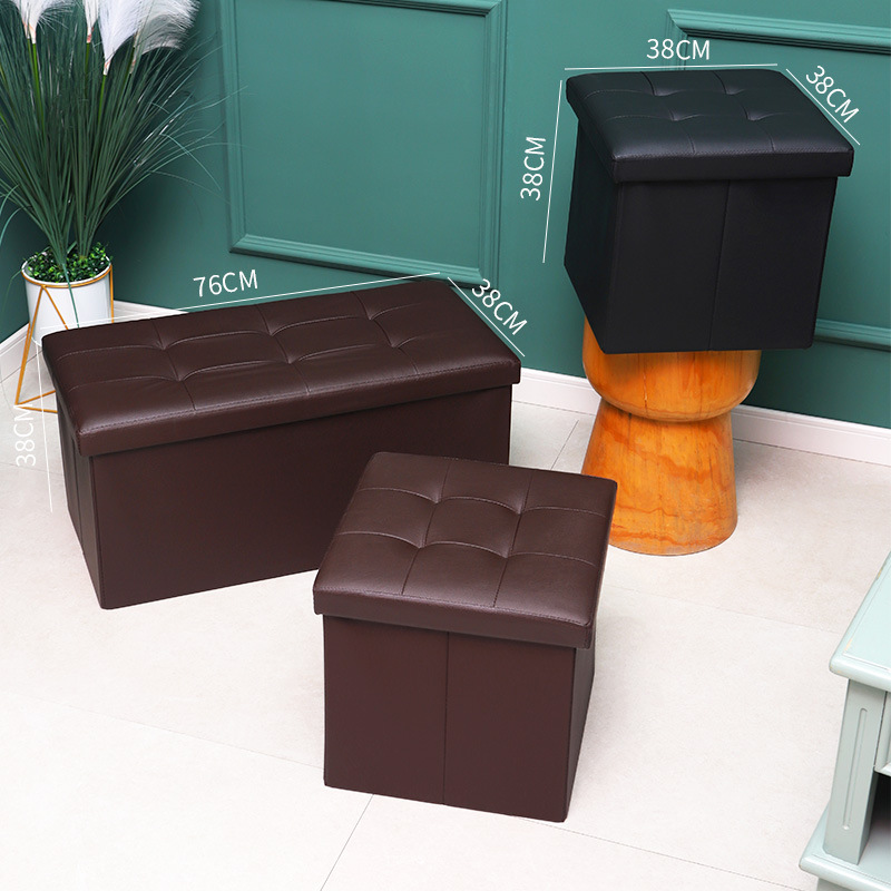 Manufacturer Direct Sale Home Use with Concave Storage Box Shoe Bench, Foldable Leather Sofa Storage Bench, Storage Bench
