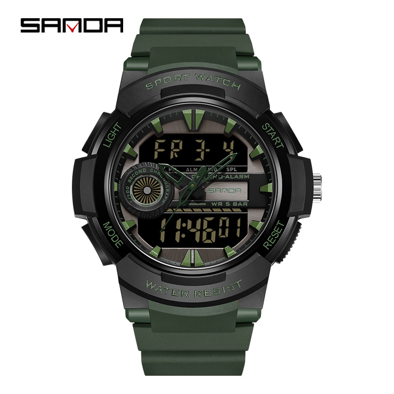 Sanda reloj nuevo 6082 reloj de moda Corea del Sur casual simple reloj deportivo multifuncional reloj electrónico