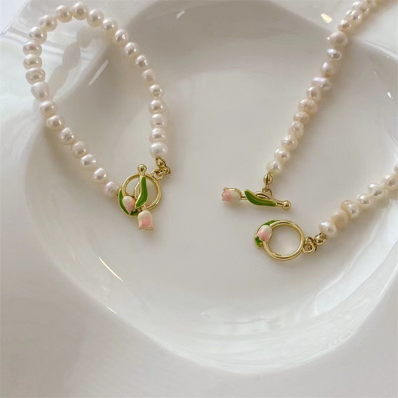 Sweet Flower Imitation Pearl Alloy Women's Necklace display picture 6