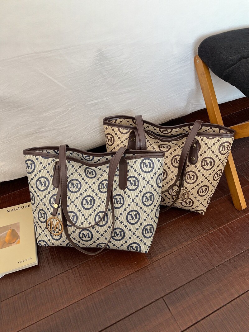 2026 nuevo retro de gran capacidad bolso de mujer de moda viaje bolsa de hombro bolso de mano letras impresa bolsa comodo