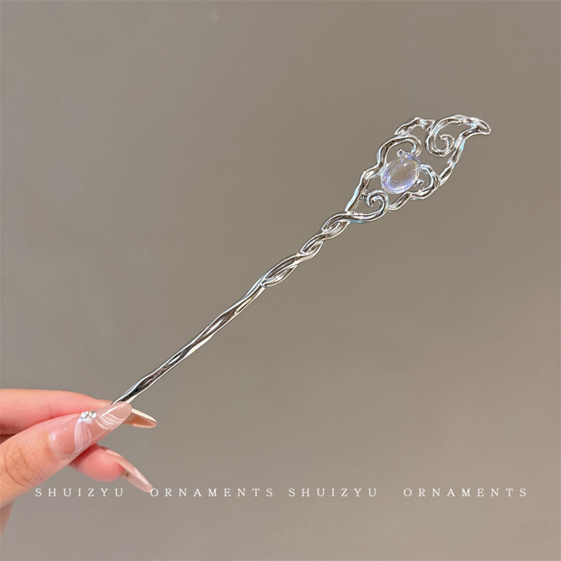 Pinzas de cabello de madera de madera negra chinesa Cheongsam nuevo estilo chino pinzas de cabello de mujer detrás del cerebro pinzas antiguo estilo moderno simple tocado