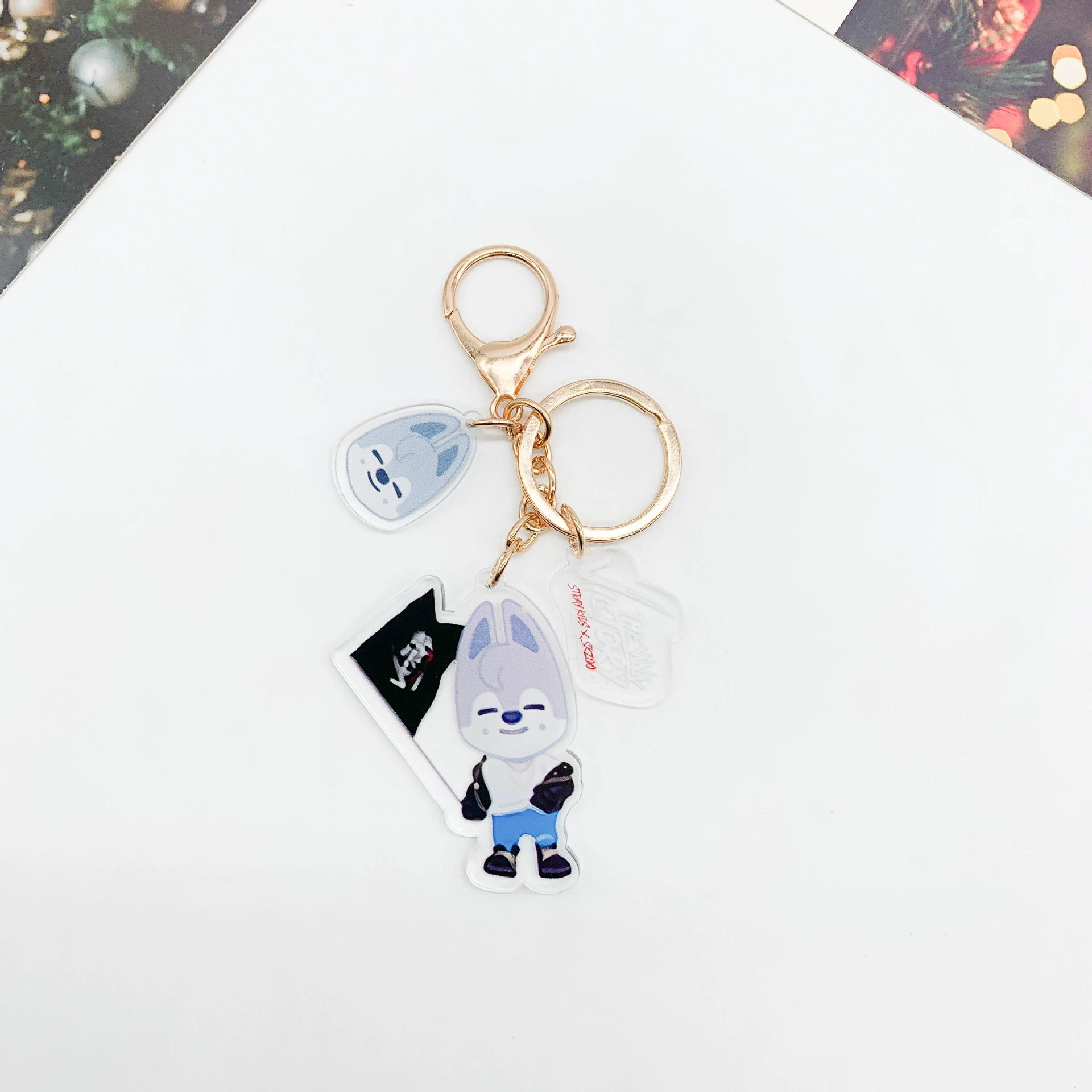 Cartoon keychain, acrylic double-sided accessory, pendant